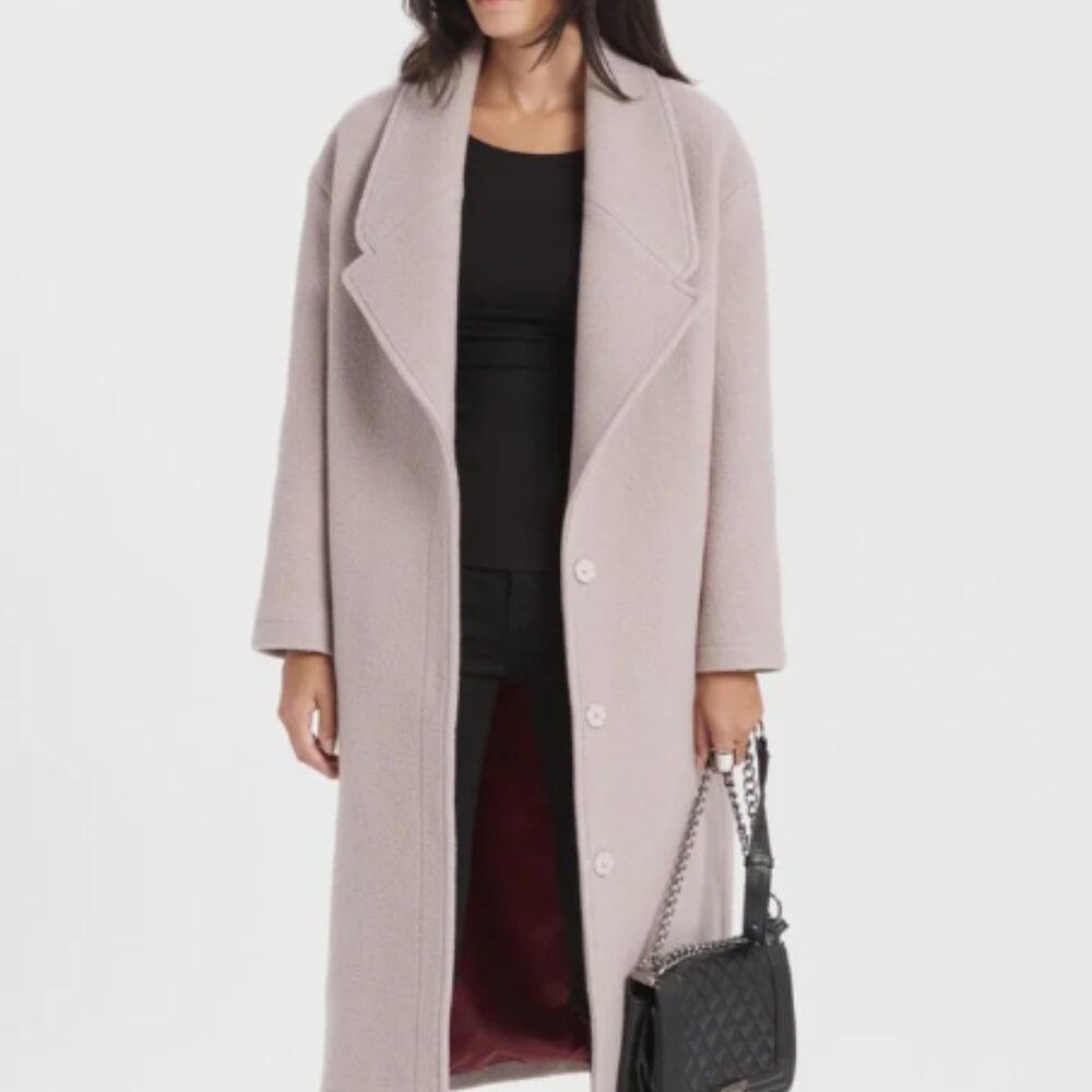 XS - Marcella NYC Oversized Pink Wool Winter Coat Elizabeth Coat (Blush Pink)